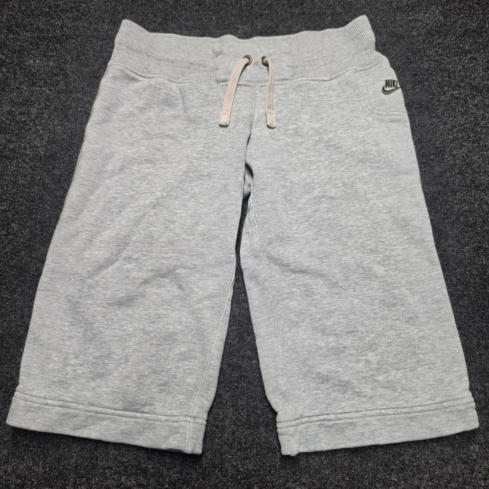 Nike Womens Gray French Terry Sweat Shorts XS Drawstring Athletic Loungewear